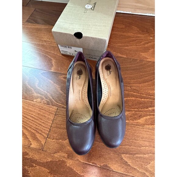 Clarks Women's Neiley Pearl Burgundy Heels Leather NEW 10 M - Picture 7 of 10